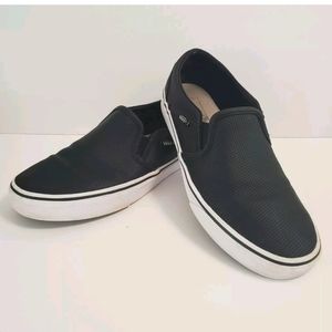 Vans Perforated Leather Slip On Sneakers